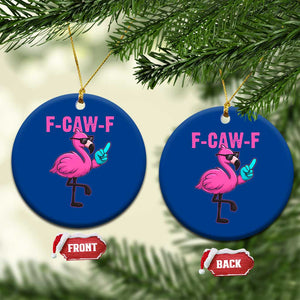 Funny F-Caw-F Flamingo Ceramic Ornament Adult Humor TS10 1pc Blue Print Your Wear