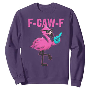 Funny F-Caw-F Flamingo Sweatshirt Adult Humor TS10 Purple Print Your Wear