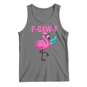 Funny F-Caw-F Flamingo Tank Top Adult Humor TS10 Black Heather Print Your Wear