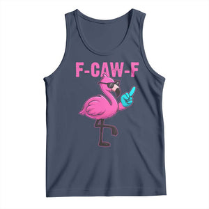 Funny F-Caw-F Flamingo Tank Top Adult Humor TS10 Navy Print Your Wear