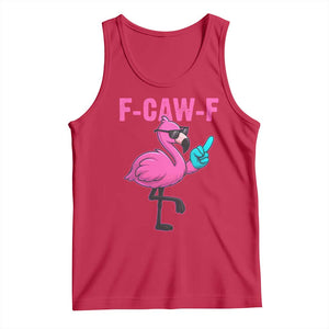 Funny F-Caw-F Flamingo Tank Top Adult Humor TS10 Red Print Your Wear