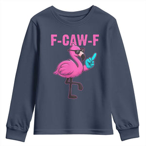 Funny F-Caw-F Flamingo Youth Sweatshirt Adult Humor TS10 Navy Print Your Wear