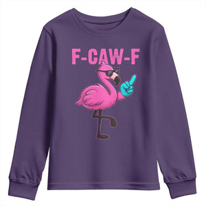 Funny F-Caw-F Flamingo Youth Sweatshirt Adult Humor TS10 Purple Print Your Wear