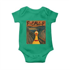 F Caw F Screaming Chicken Baby Onesie Funny Fawk Off Meme TS10 Irish Green Print Your Wear