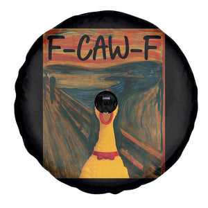 F Caw F Screaming Chicken Spare Tire Cover Funny Fawk Off Meme TS10 Print Your Wear