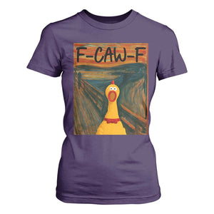F Caw F Screaming Chicken T Shirt For Women Funny Fawk Off Meme TS10 Purple Print Your Wear