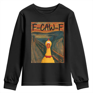 F Caw F Screaming Chicken Youth Sweatshirt Funny Fawk Off Meme TS10 Black Print Your Wear