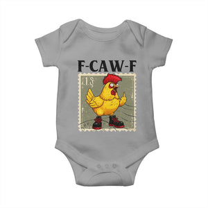 F Caw F Screaming Chicken Baby Onesie Metal Heavy Punk Rock Music TS10 Sport Gray Print Your Wear