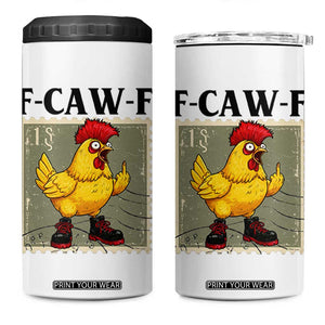 F Caw F Screaming Chicken 4 in 1 Can Cooler Tumbler Metal Heavy Punk Rock Music TS10 One Size: 16 oz White Print Your Wear