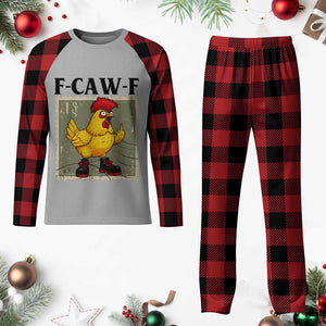 F Caw F Screaming Chicken Plaid Pajama Set Metal Heavy Punk Rock Music TS10 Buffalo Plaid Print Your Wear