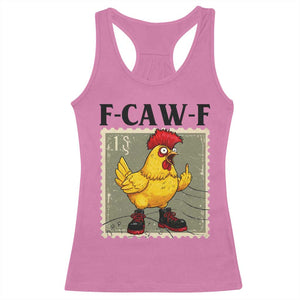 F Caw F Screaming Chicken Racerback Tank Top Metal Heavy Punk Rock Music TS10 Azalea Print Your Wear
