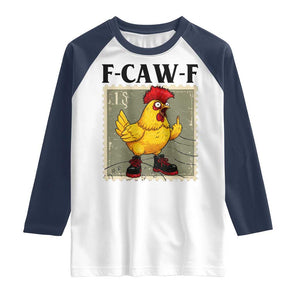 F Caw F Screaming Chicken Raglan Shirt Metal Heavy Punk Rock Music TS10 White Navy Print Your Wear