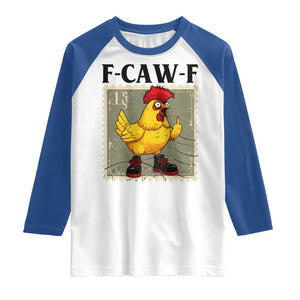 F Caw F Screaming Chicken Raglan Shirt Metal Heavy Punk Rock Music TS10 White Royal Print Your Wear