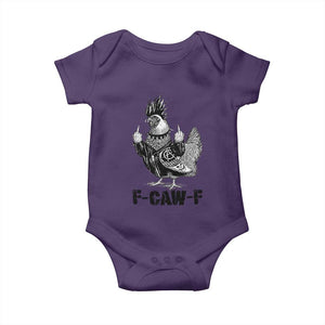 F Caw F Screaming Chicken Baby Onesie Metal Heavy Punk Rock Music Lovers TS10 Purple Print Your Wear