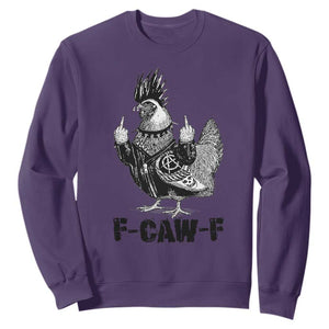 F Caw F Screaming Chicken Sweatshirt Metal Heavy Punk Rock Music Lovers TS10 Purple Print Your Wear