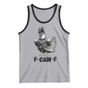 F Caw F Screaming Chicken Tank Top Metal Heavy Punk Rock Music Lovers TS10 Athletic Heather Black Print Your Wear