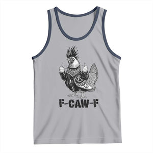 F Caw F Screaming Chicken Tank Top Metal Heavy Punk Rock Music Lovers TS10 Athletic Heather Navy Print Your Wear