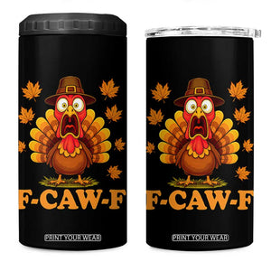 F-Caw-F Funny Turkey 4 in 1 Can Cooler Tumbler Happy Thanksgiving Day Autumn Family Dinner TS10 One Size: 16 oz Black Print Your Wear