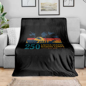 Marine 250th Anniversary Throw Blanket Patriotic Military Gift for Veterans TS10 Print Your Wear