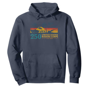 Marine 250th Anniversary Hoodie Patriotic Military Gift for Veterans TS10 Navy Print Your Wear