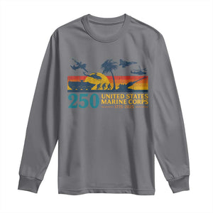 Marine 250th Anniversary Long Sleeve Shirt Patriotic Military Gift for Veterans TS10 Charcoal Print Your Wear