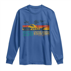Marine 250th Anniversary Long Sleeve Shirt Patriotic Military Gift for Veterans TS10 Royal Blue Print Your Wear