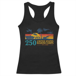 Marine 250th Anniversary Racerback Tank Top Patriotic Military Gift for Veterans TS10 Black Print Your Wear