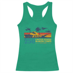 Marine 250th Anniversary Racerback Tank Top Patriotic Military Gift for Veterans TS10 Irish Green Print Your Wear