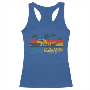Marine 250th Anniversary Racerback Tank Top Patriotic Military Gift for Veterans TS10 Royal Blue Print Your Wear