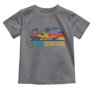 Marine 250th Anniversary Toddler T Shirt Patriotic Military Gift for Veterans TS10 Charcoal Print Your Wear