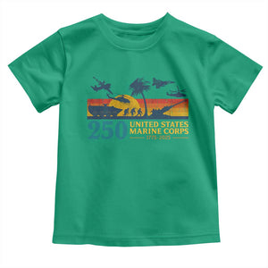 Marine 250th Anniversary Toddler T Shirt Patriotic Military Gift for Veterans TS10 Irish Green Print Your Wear
