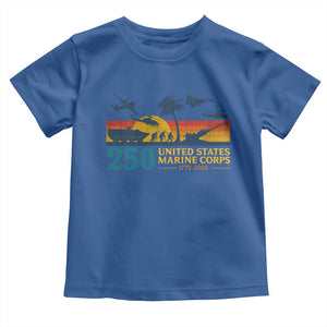Marine 250th Anniversary Toddler T Shirt Patriotic Military Gift for Veterans TS10 Royal Blue Print Your Wear