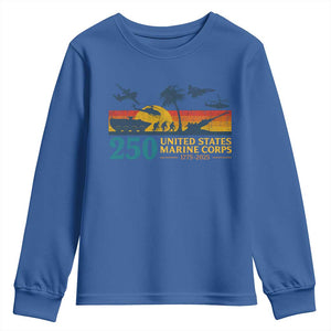 Marine 250th Anniversary Youth Sweatshirt Patriotic Military Gift for Veterans TS10 Royal Blue Print Your Wear