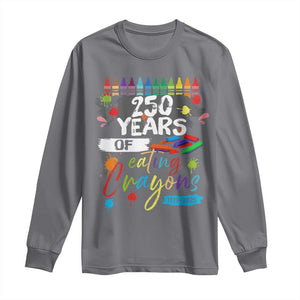 250 Years Of Eating Crayons Long Sleeve Shirt Marine Veteran 250th Anniversary TS10 Charcoal Print Your Wear