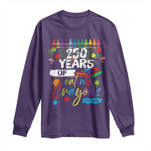 250 Years Of Eating Crayons Long Sleeve Shirt Marine Veteran 250th Anniversary TS10 Purple Print Your Wear