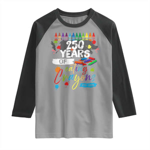 250 Years Of Eating Crayons Raglan Shirt Marine Veteran 250th Anniversary TS10 Sport Gray Black Print Your Wear