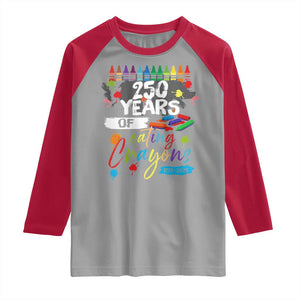 250 Years Of Eating Crayons Raglan Shirt Marine Veteran 250th Anniversary TS10 Sport Gray Red Print Your Wear