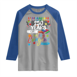 250 Years Of Eating Crayons Raglan Shirt Marine Veteran 250th Anniversary TS10 Sport Gray Royal Print Your Wear