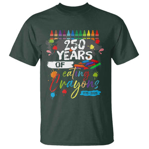 250 Years Of Eating Crayons T Shirt Marine Veteran 250th Anniversary TS10 Dark Forest Green Print Your Wear