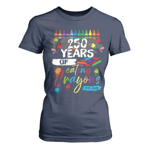250 Years Of Eating Crayons T Shirt For Women Marine Veteran 250th Anniversary TS10 Navy Print Your Wear