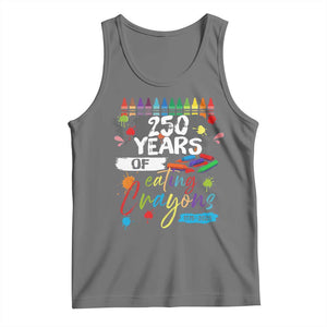 250 Years Of Eating Crayons Tank Top Marine Veteran 250th Anniversary TS10 Black Heather Print Your Wear