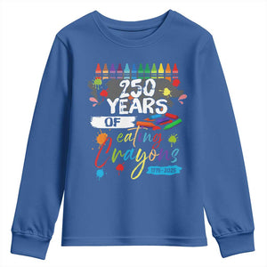 250 Years Of Eating Crayons Youth Sweatshirt Marine Veteran 250th Anniversary TS10 Royal Blue Print Your Wear