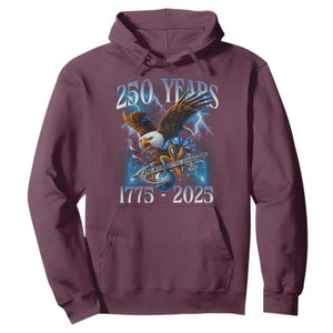 Marine Veteran 250th Anniversary Hoodie Eagle Patriotic Military Gift for Marines Veterans TS10 Maroon Print Your Wear