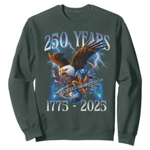 Marine Veteran 250th Anniversary Sweatshirt Eagle Patriotic Military Gift for Marines Veterans TS10 Dark Forest Green Print Your Wear