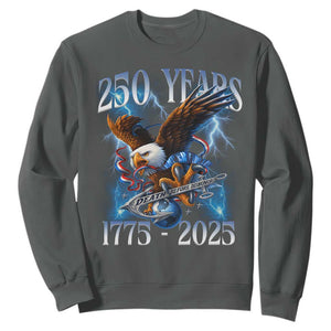 Marine Veteran 250th Anniversary Sweatshirt Eagle Patriotic Military Gift for Marines Veterans TS10 Dark Heather Print Your Wear