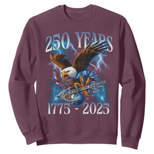 Marine Veteran 250th Anniversary Sweatshirt Eagle Patriotic Military Gift for Marines Veterans TS10 Maroon Print Your Wear