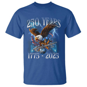 Marine Veteran 250th Anniversary T Shirt Eagle Patriotic Military Gift for Marines Veterans TS10 Royal Blue Print Your Wear