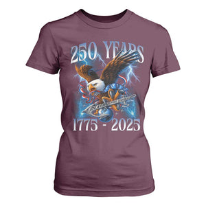 Marine Veteran 250th Anniversary T Shirt For Women Eagle Patriotic Military Gift for Marines Veterans TS10 Maroon Print Your Wear