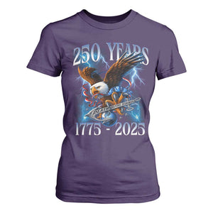 Marine Veteran 250th Anniversary T Shirt For Women Eagle Patriotic Military Gift for Marines Veterans TS10 Purple Print Your Wear