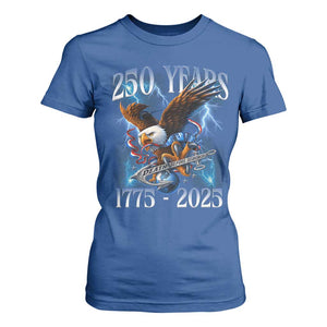 Marine Veteran 250th Anniversary T Shirt For Women Eagle Patriotic Military Gift for Marines Veterans TS10 Royal Blue Print Your Wear